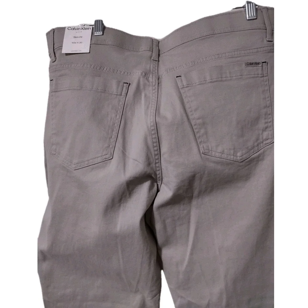 Calvin Klein Gray Jeans Men's Size W36 x L30 Slim Fit Denim  Stretch Flex Waist